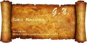 Gabl Nadinka névjegykártya